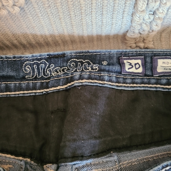 MISS ME Women's MID-RISE SKINNY bling pocket JEANS - Picture 8 of 9